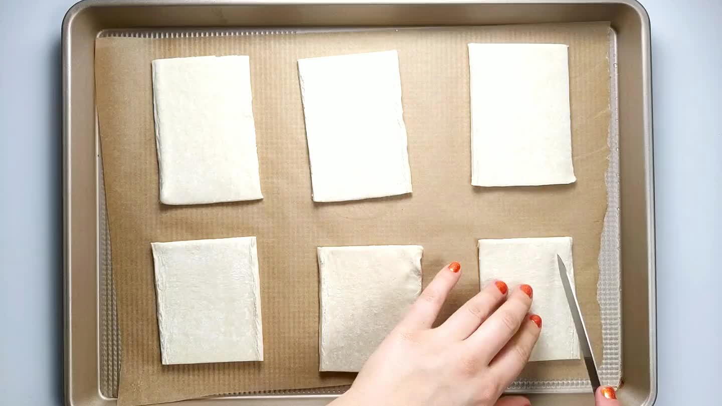 d the edge. Don't cut all the way through the pastry, this is just so the pastry can puff around the filling.