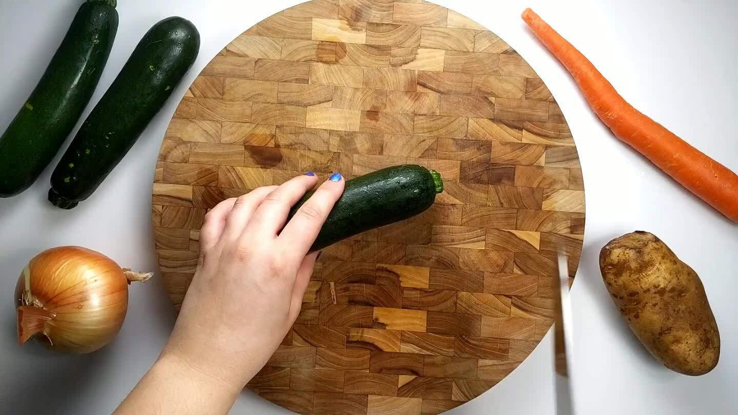 e, then chop into 1/2 inch chunks.