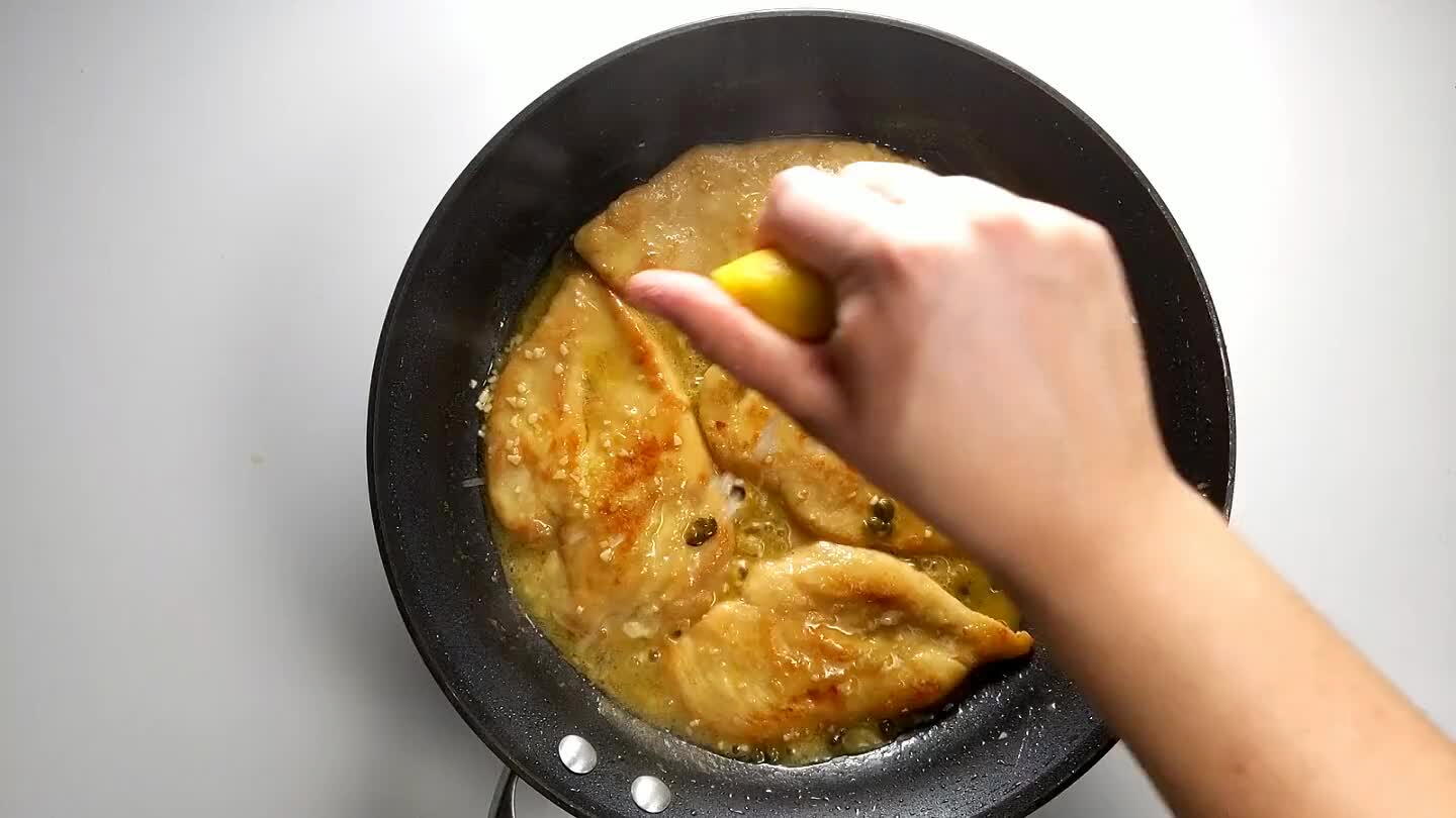 over the chicken.
