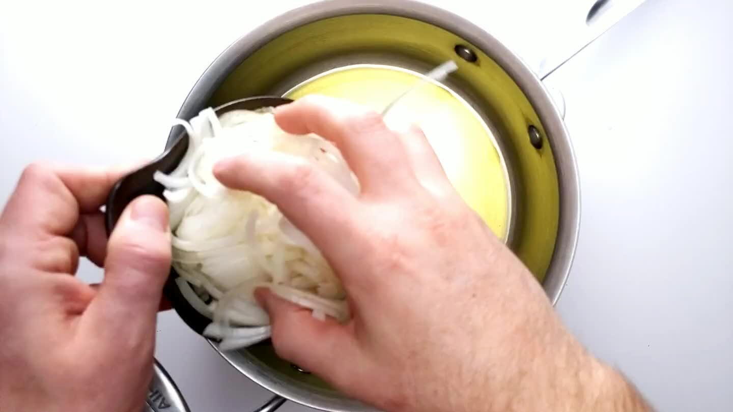 ch of salt will help soften the onions. Cook until onion is tender and translucent (5-10 minutes).