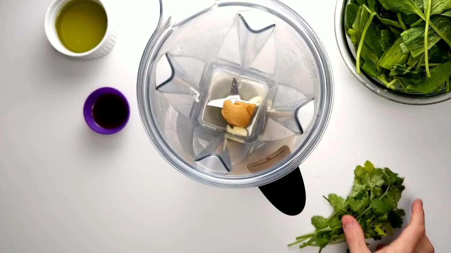 he cilantro into the blender.