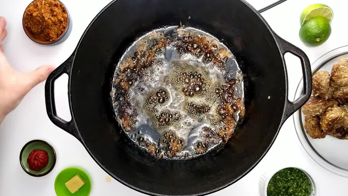 on mixture into the hot grease that remains.