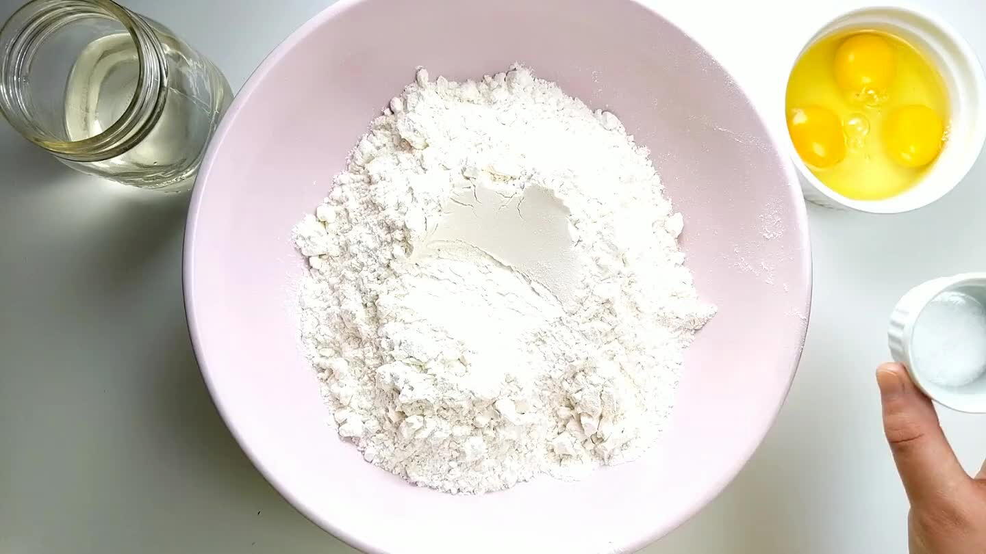 until butter is incorporated and in tiny pieces. Alternatively, if you have a food processor, pulse and combine flour and salt. Then add water, eggs, and butter and pulse until dough forms a ball, adding an additional 1 to 2 tablespoons of water or flour if needed.