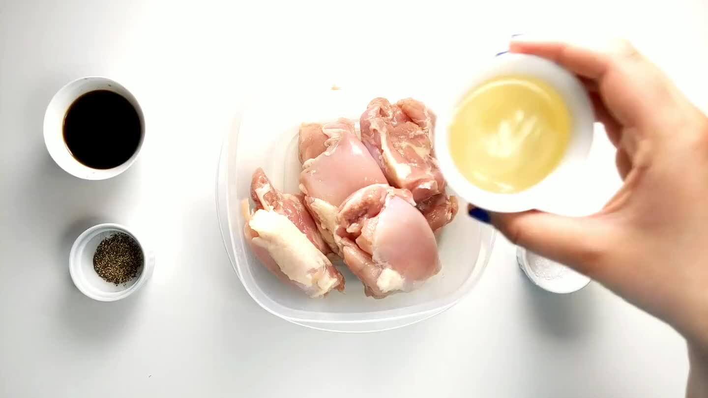 container with the chicken.