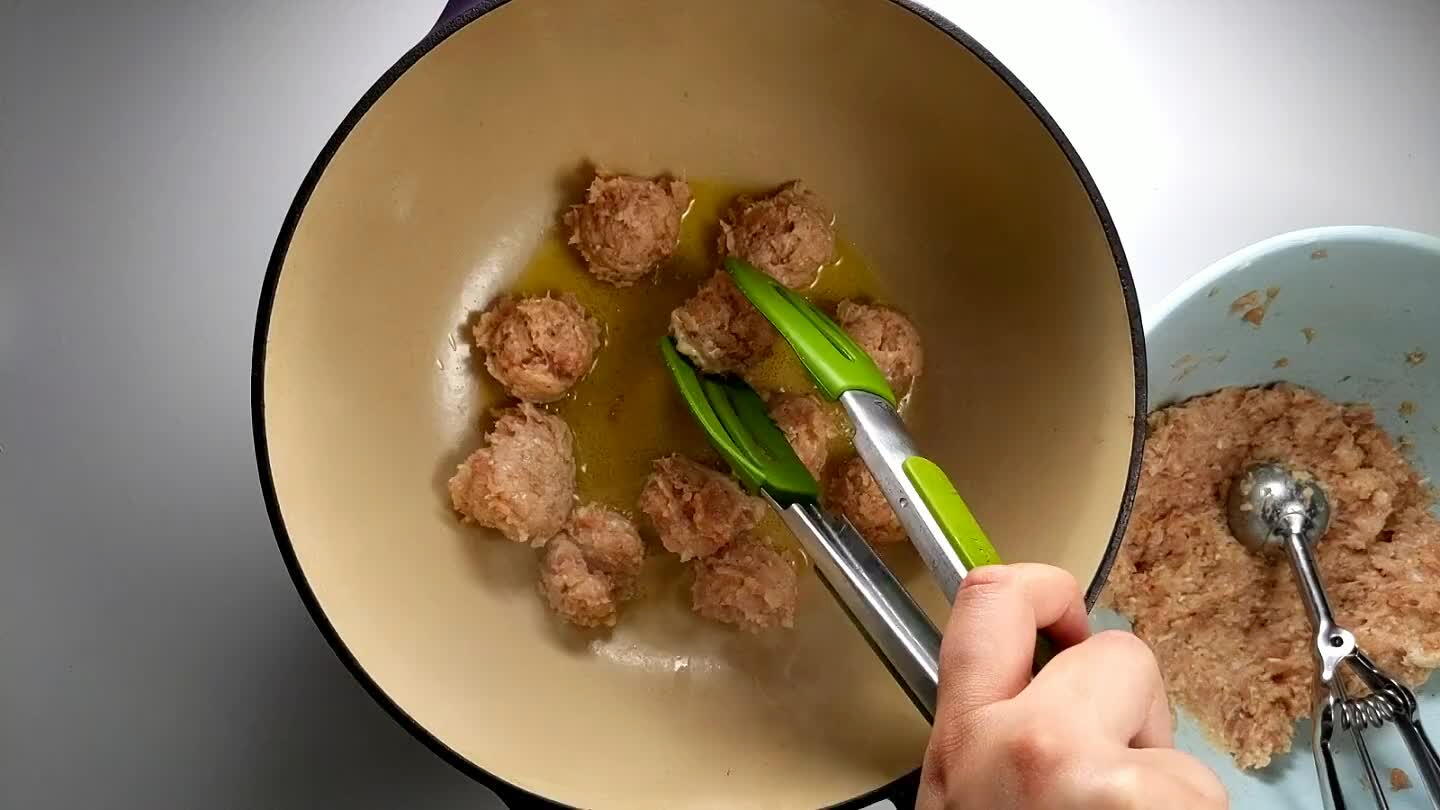 the meatballs being fully cooked, they will finish cooking in the soup.