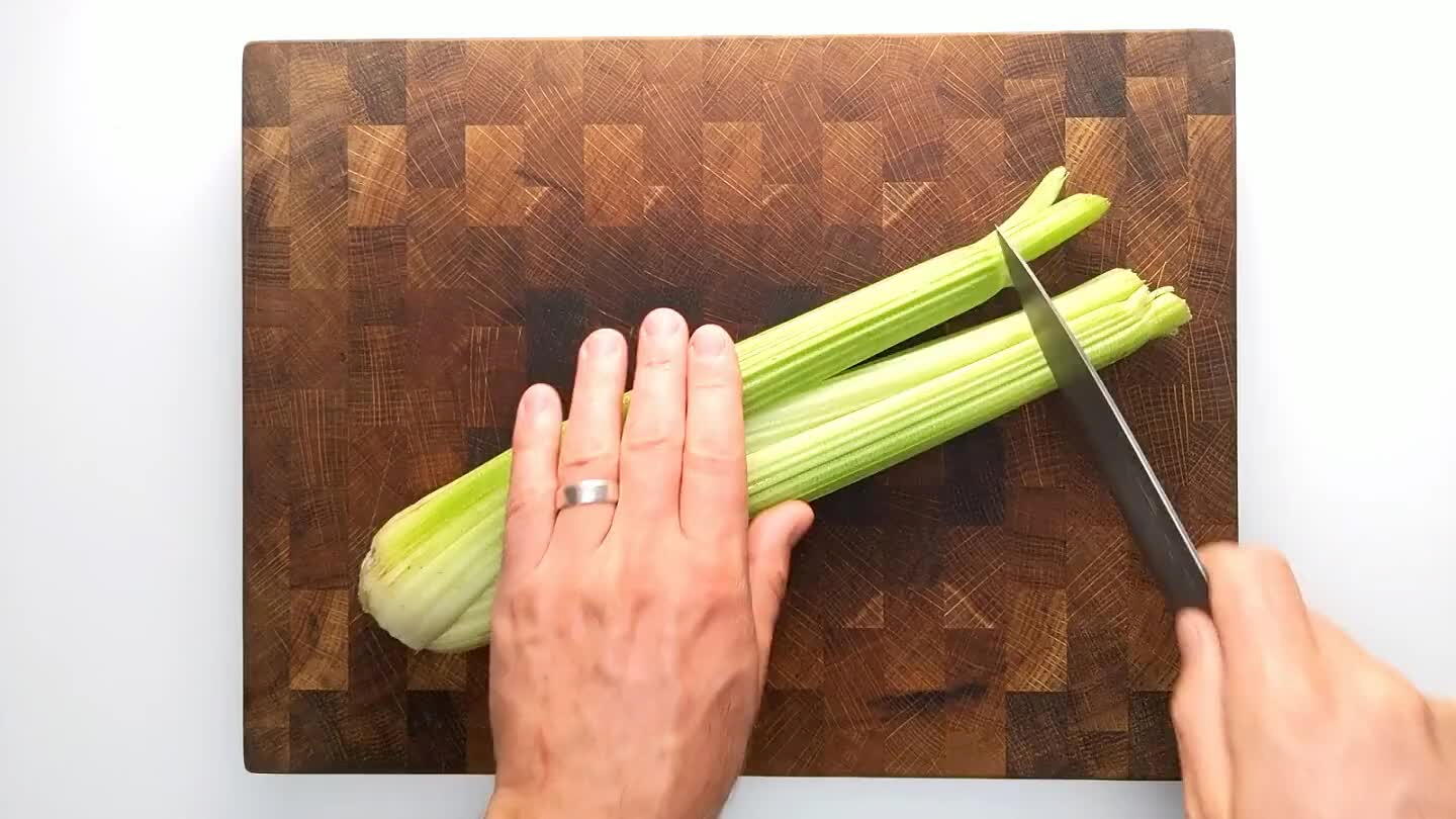 rds lengthwise, then bundle them up and slice perpendicularly to a small dice.