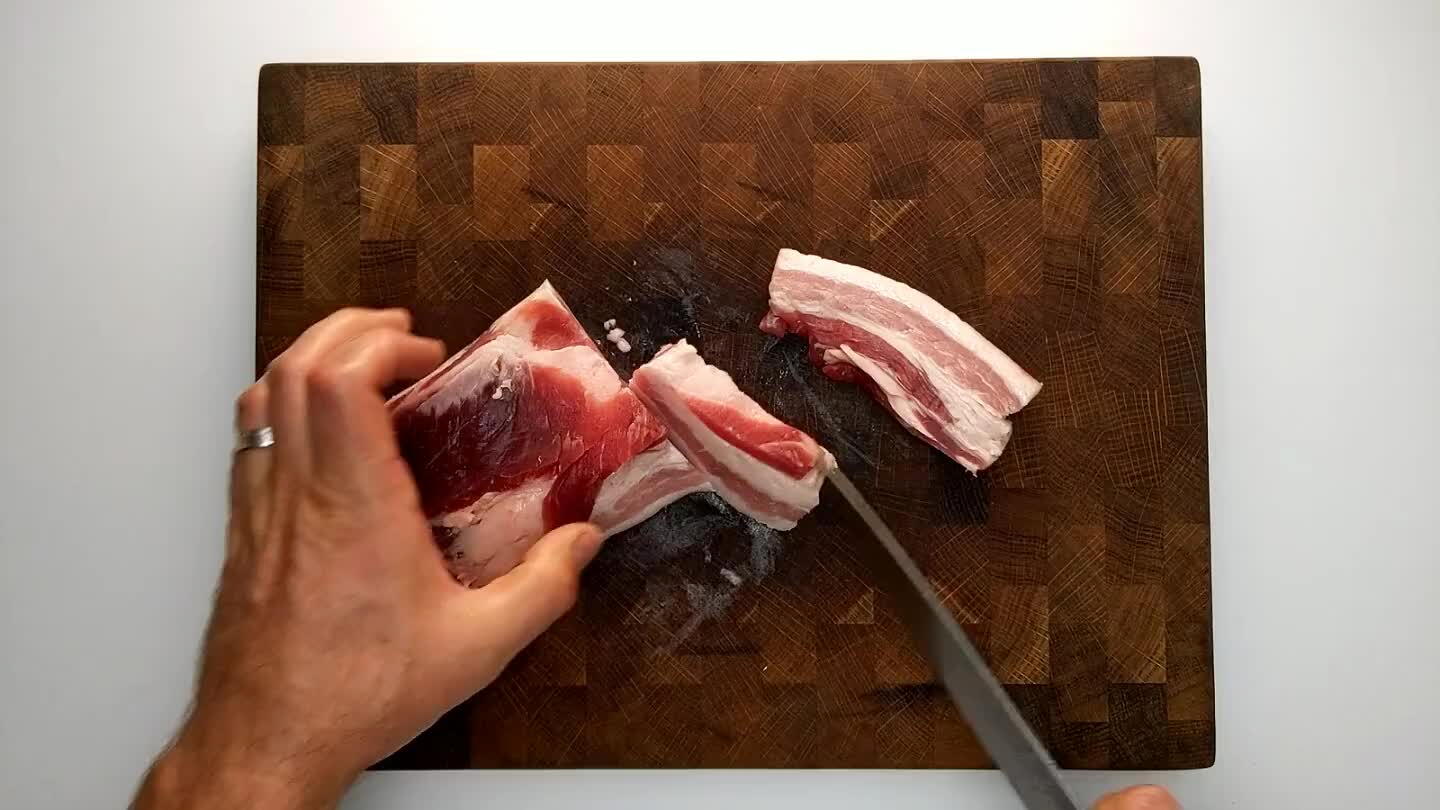 quite lean. Add the belly to the mix will yield enough fat to crisp the rest of the meat.