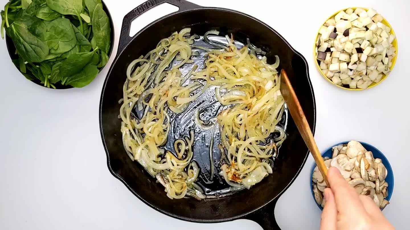 . Eggplant tends to soak up a ton of oil. Cook until the eggplant begins to soften, maybe 3-5 minutes.