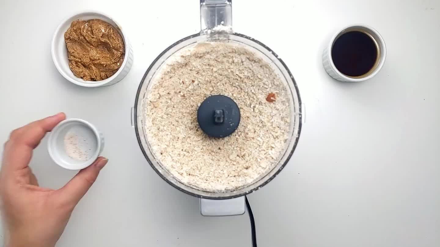 and maple syrup to the food processor.