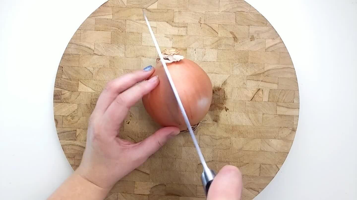 s off of the onion and slice into thin wedges.