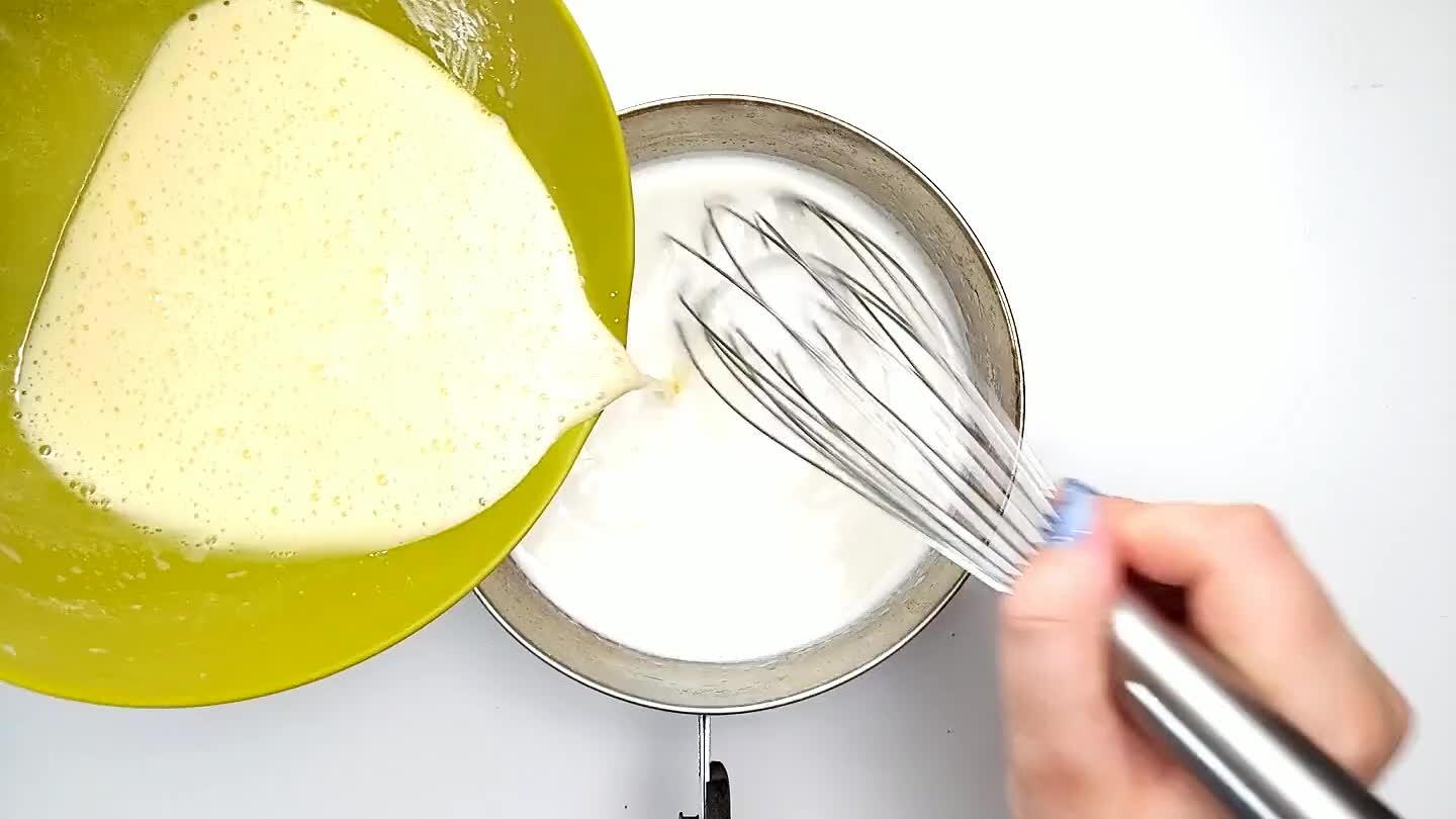 to the stove and whisk until the pudding thickens enough to coat the back of a spoon, or you can see streaks from the whisk. This will be about 5-7 minutes.