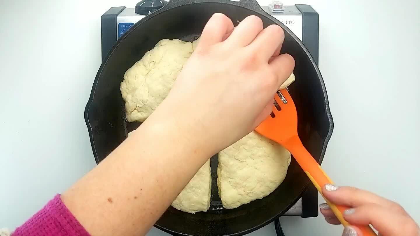 low. Be careful to cook the bread through to the center without burning the outside.