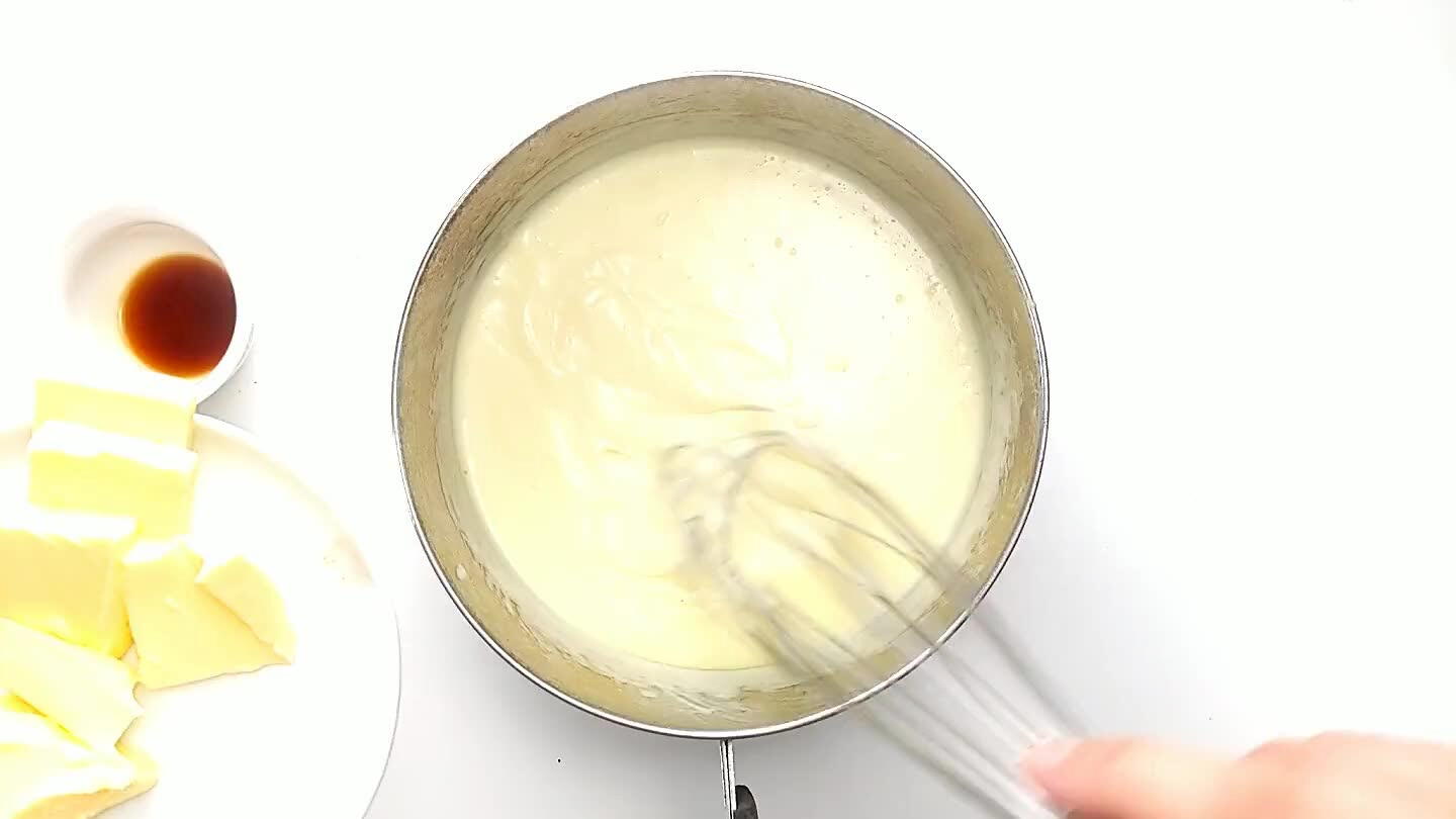 a into the custard.