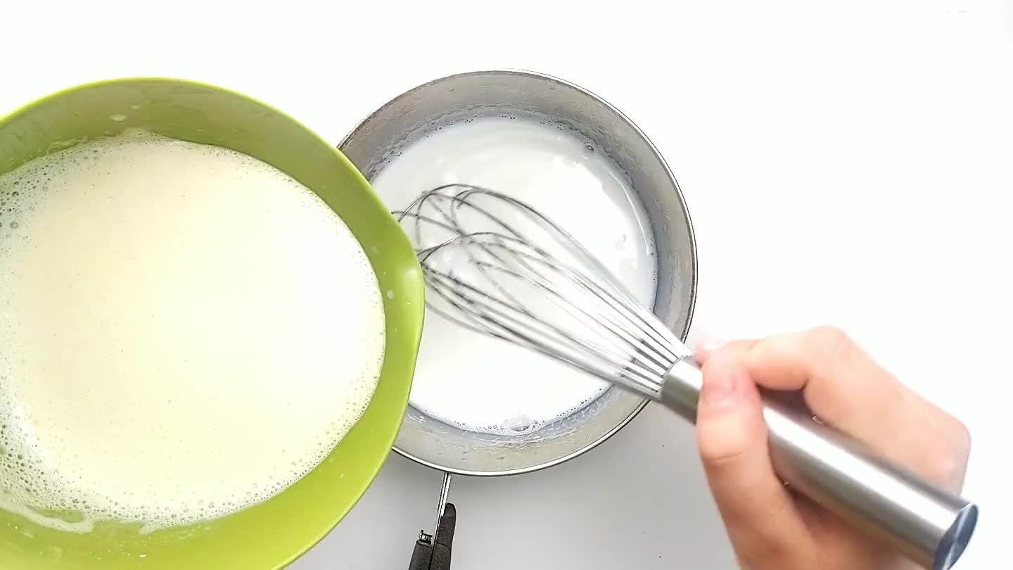 enough for the whisk to leave streaks.