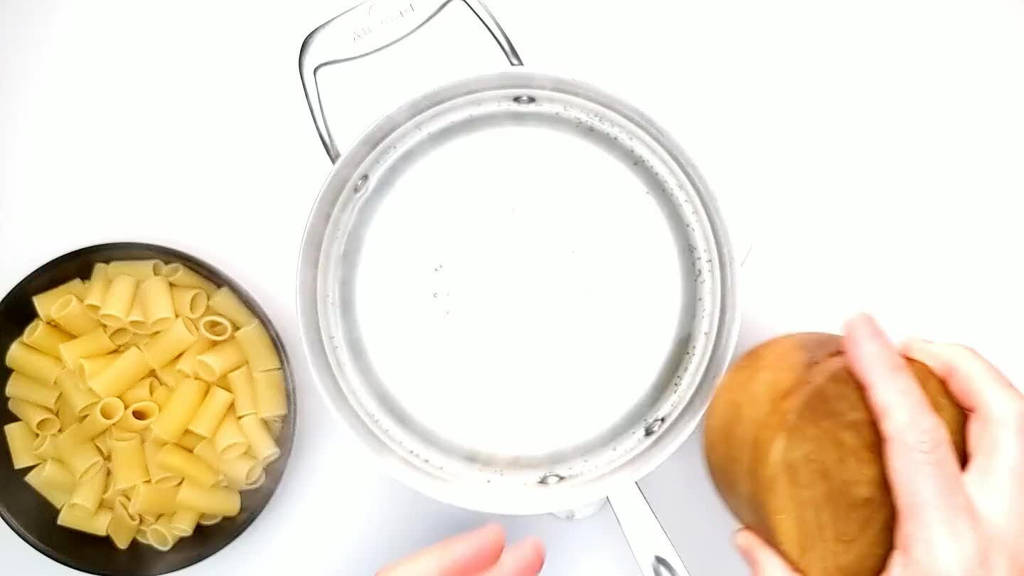 just under your desired doneness, or it will get soggy when you finish cooking in the sauce.