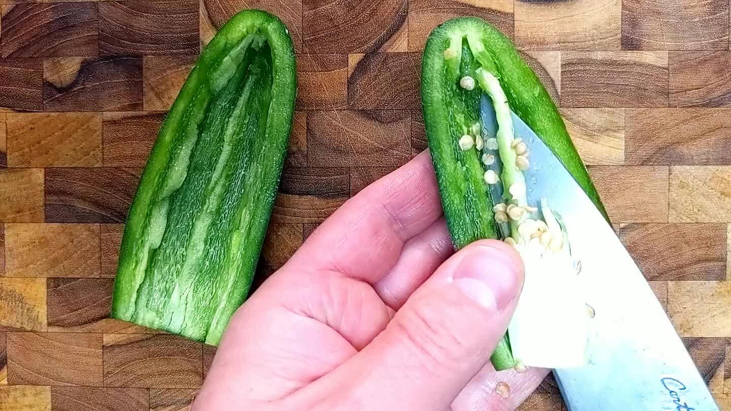 lengthwise. Gather the thin lengths into a bundle and slice them thin into tiny cubes.