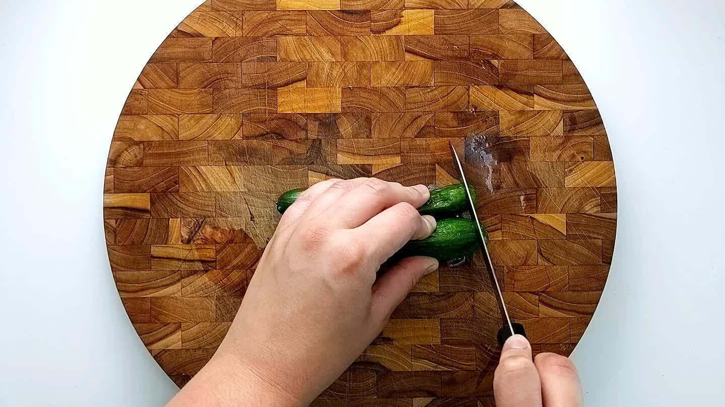 cucumber, I recommend peeling and de-seeding.