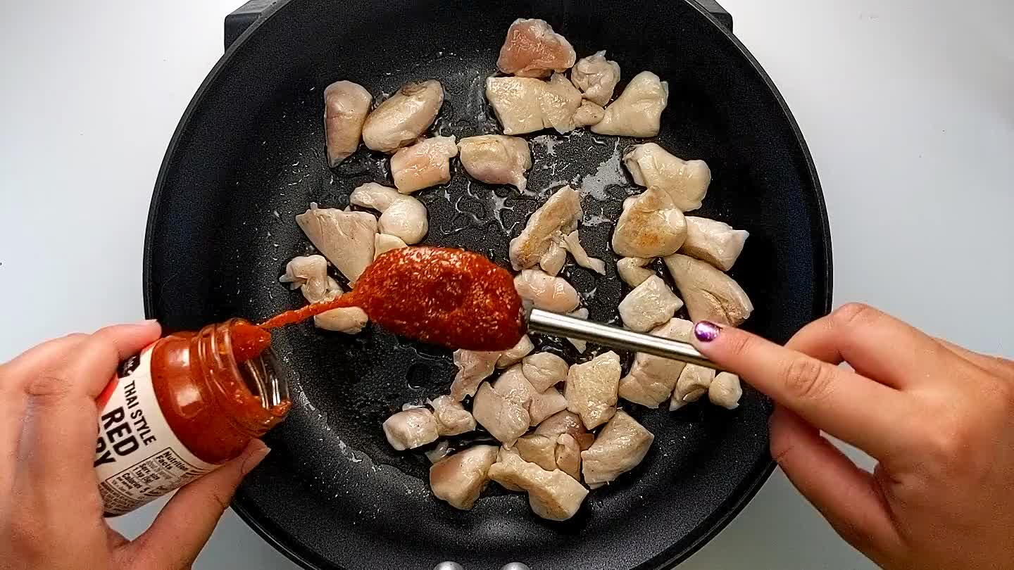 2 minutes to bring out the flavor. Then add the garlic and ginger and stir to incorporate with the chicken.