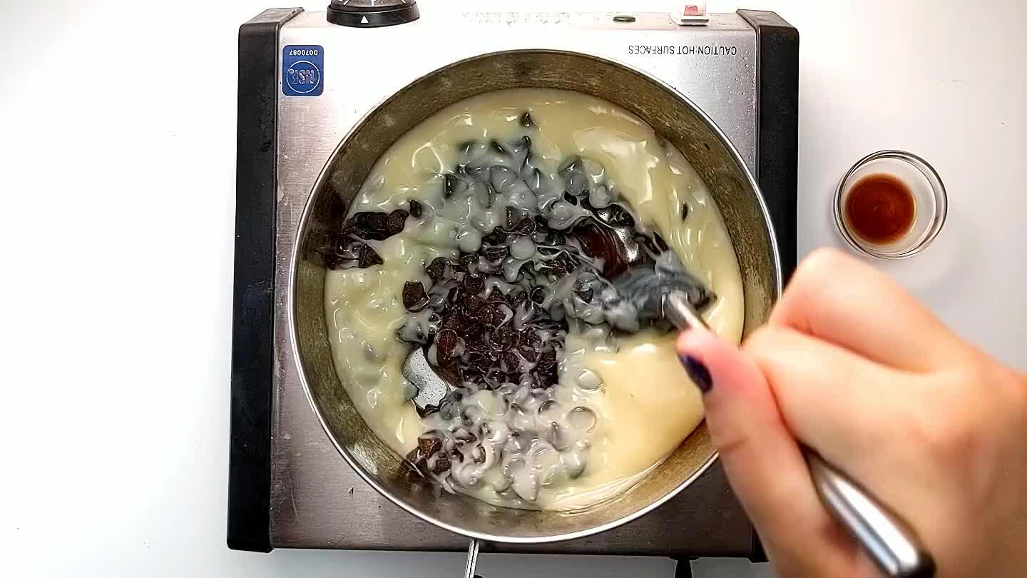 d the sweetened condensed milk is fully incorporated.