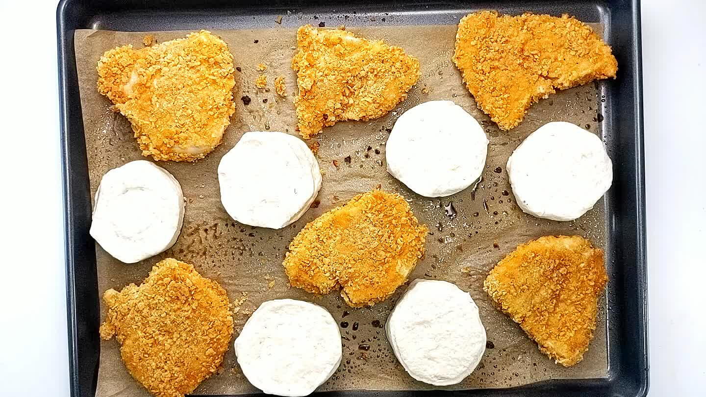 browned and puffed and the chicken is crisp and it's internal temperature reaches 165 °F.
