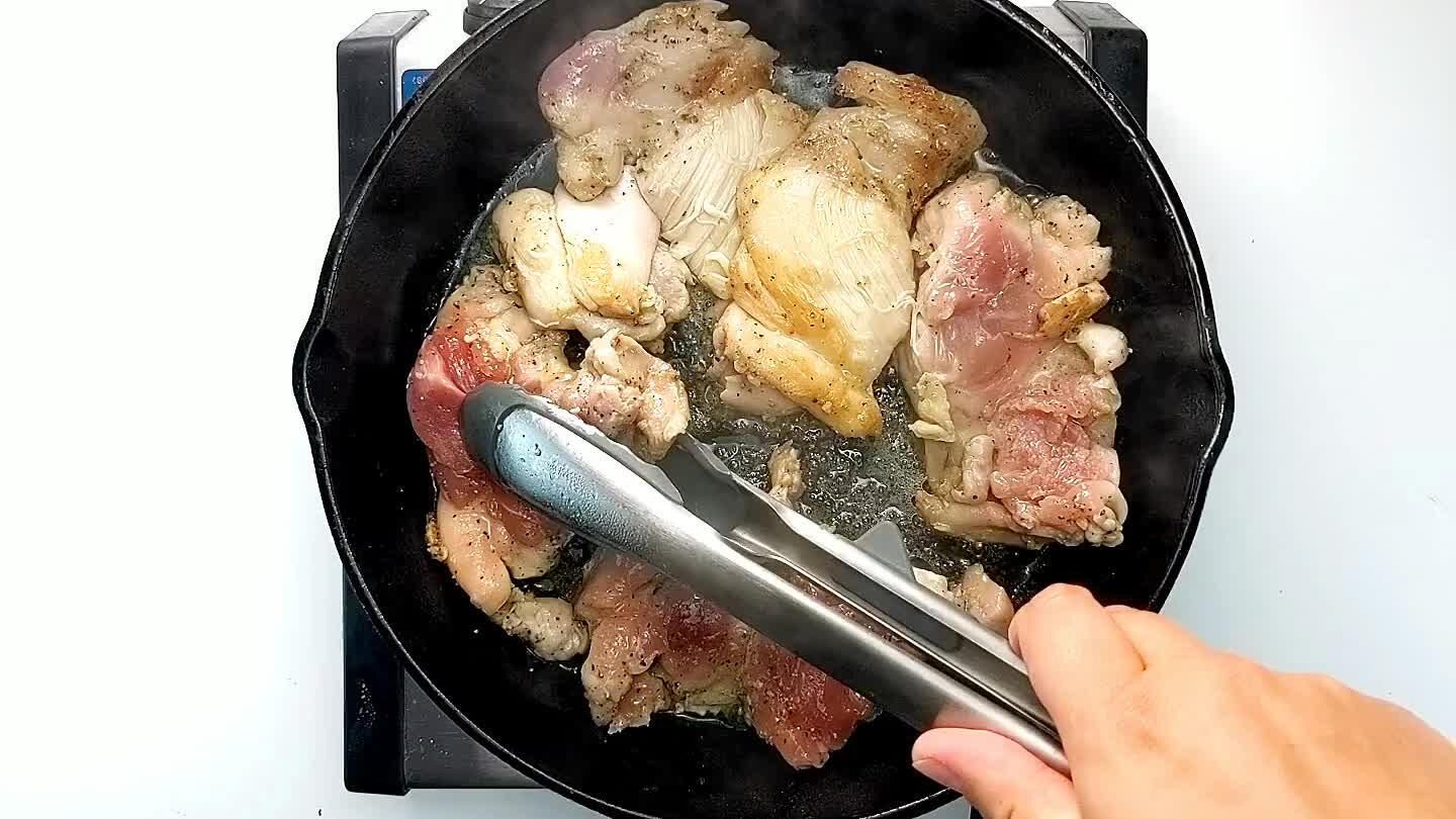 king all the way through yet. Remove chicken and set aside on a plate.