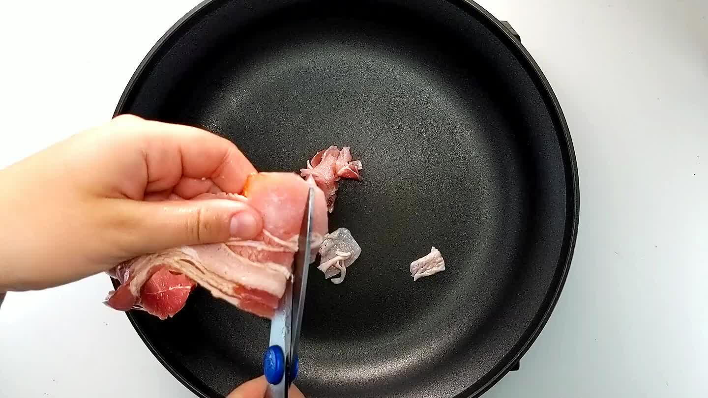 a cutting board. Crisp the pieces on medium-high heat.