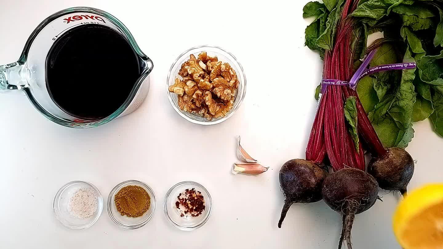 granate molasses feel free to use that instead of boiling the beets in the pomegranate juice!