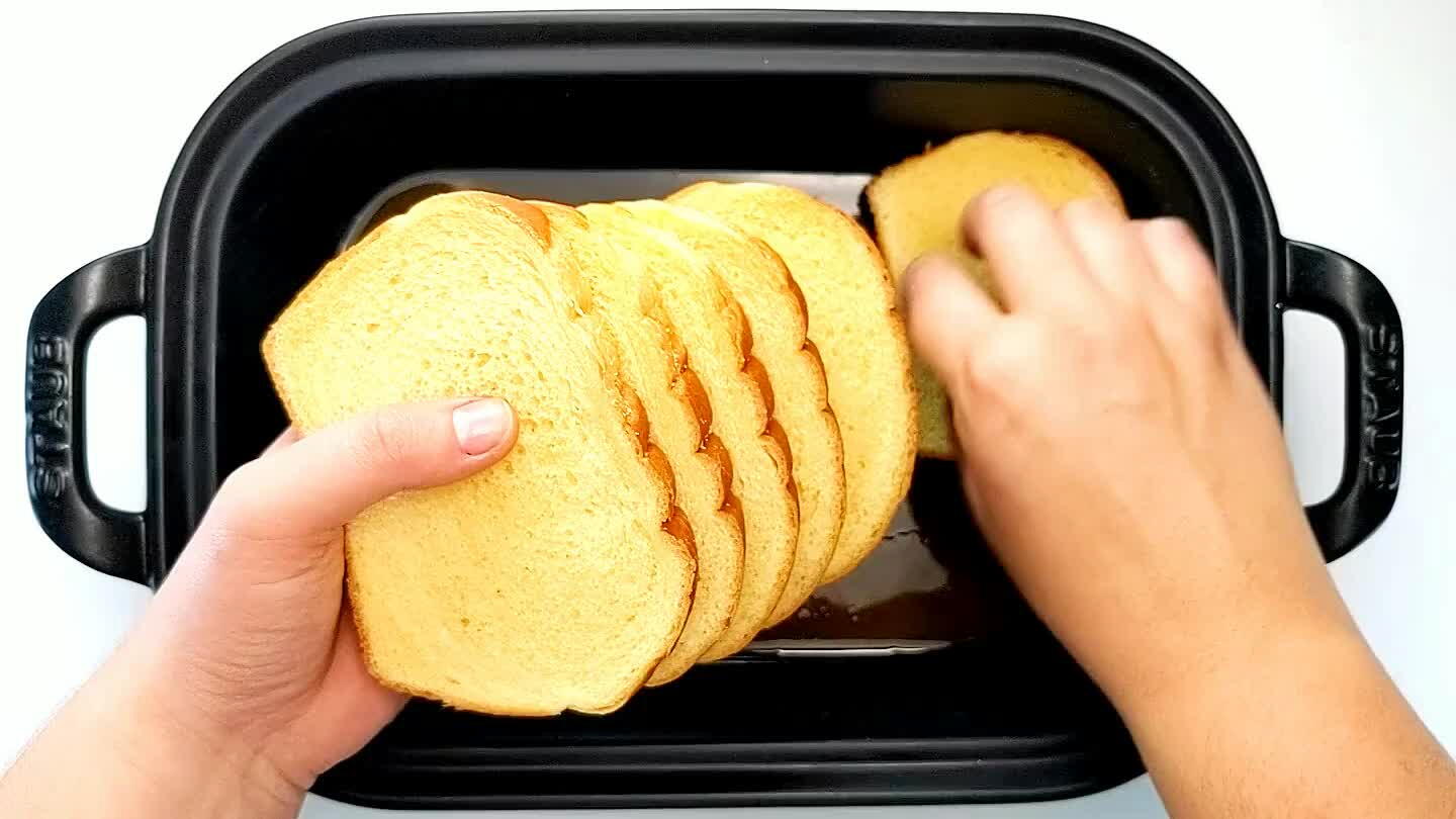 feel free to cube the bread to fit it more easily.