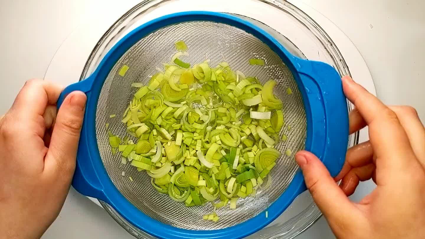 a colander once they are chopped.