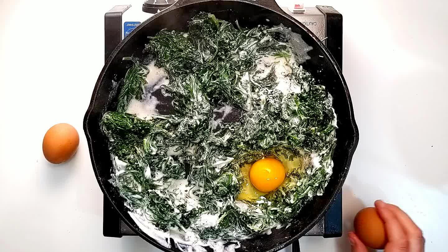 e skillet with a lid and cook the eggs until the whites are fully cooked.